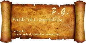 Palásti Gusztáv névjegykártya